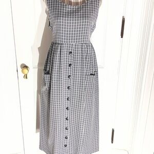 Black and White Checkered Dress Talbots size 6 black white Oberon vintage D343